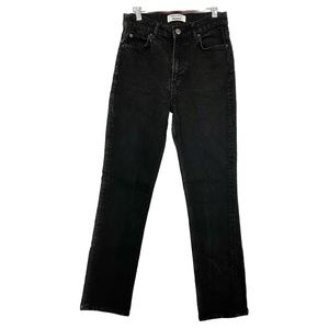 REFORMATION Black High Waisted Straight Leg Jeans 25